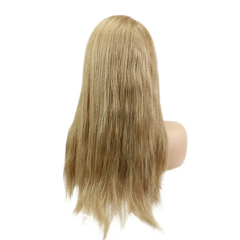 Human Hair Lace Front Wigs 8# Ash Brown Colored Pre Plucked Full Lace Wigs with Baby Hair All Around