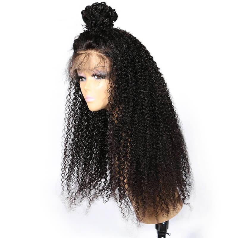 300% Density Brazilian Kinky Curly Lace Front Human Hair Wigs For Black Women Virgin Kinky Curly  Human Hair Wigs