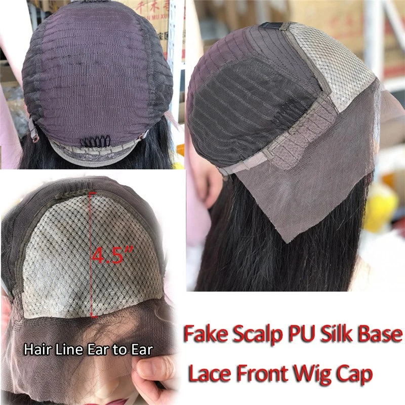 Glueless Silk Top Full Lace Wigs Italian Coarse Yaki Straight Human Hair Wigs For Black Women