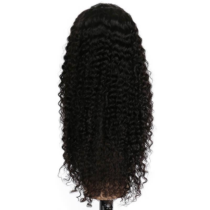 300% High Density Deep Curly Glueless Lace Front  Human Hair Wigs Human Hair Wigs Natural Hair Line