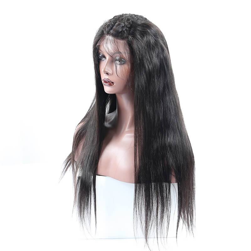300% Density Lace Front Human Hair Wigs Peruvian Virgin Hair Front Lace Wigs Straight  Human Hair Wigs For Black Women