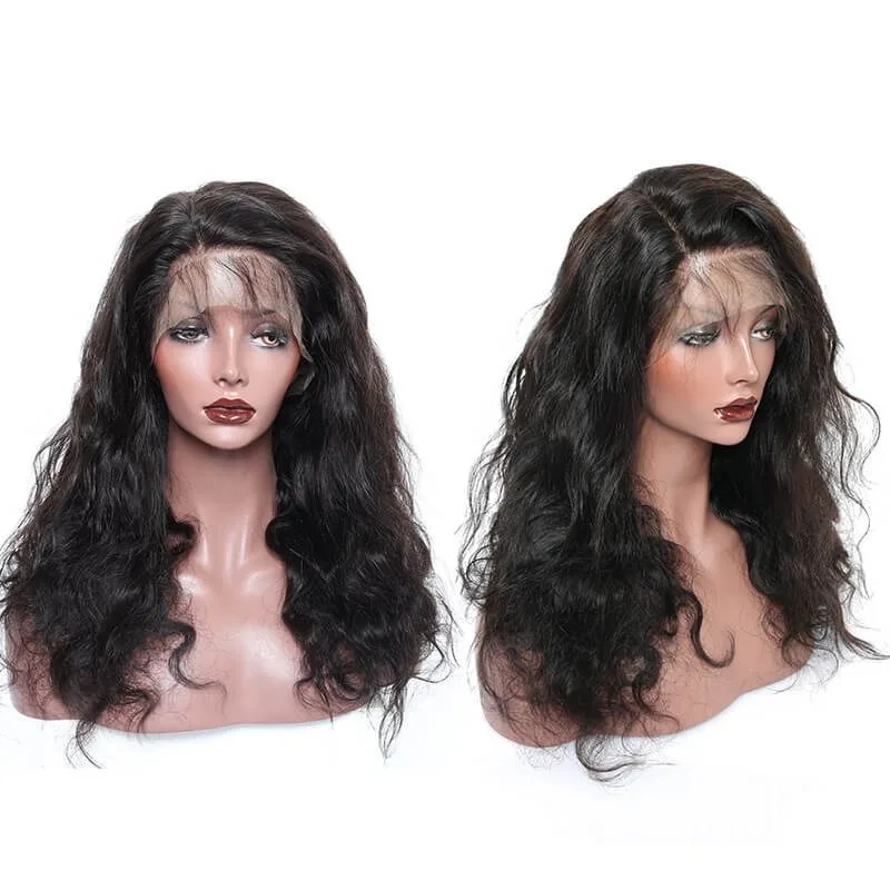 300% Density Malaysian Hair Body wave  human Hair Wigs Glueless Lace Front Wigs