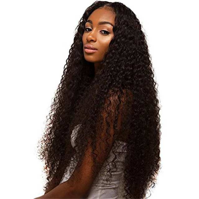 African American Human Hair Full Lace Wig Brazilian Hair Kinky Curly Wig 150% Density Soft Natural Natural Hairline
