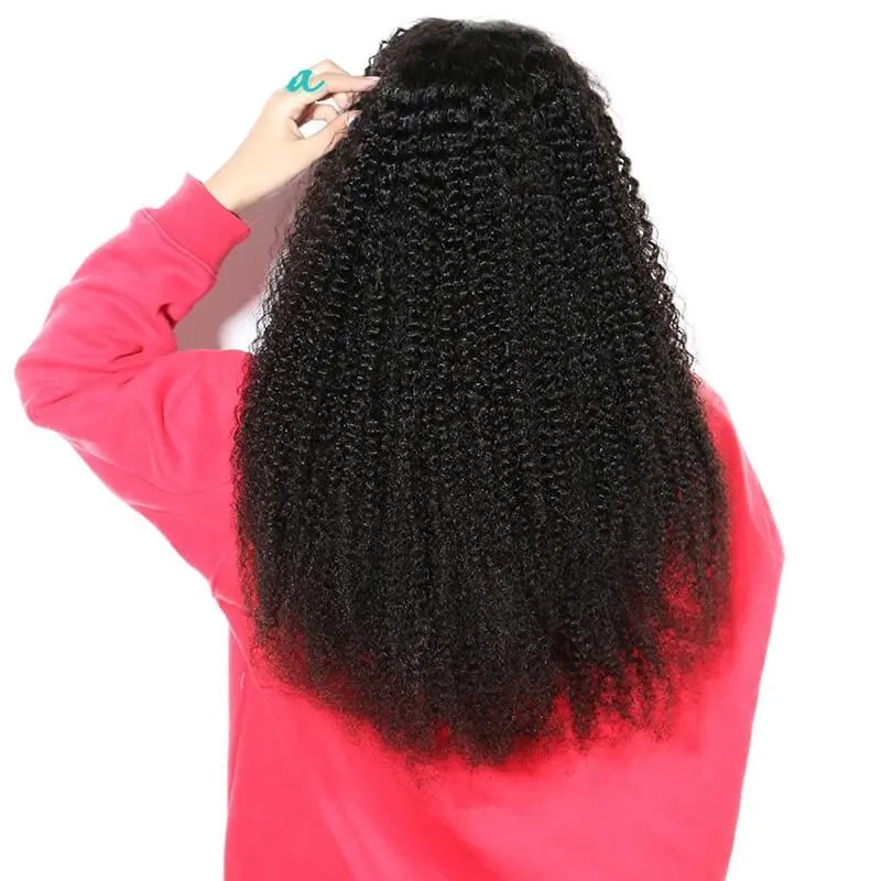 300% Density Brazilian Kinky Curly Lace Front Human Hair Wigs For Black Women Virgin Kinky Curly  Human Hair Wigs