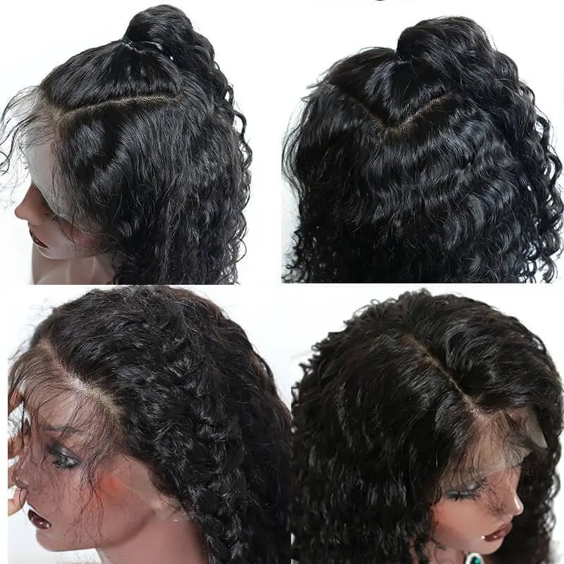 360 Lace Wigs With Baby Hair 180 Density Deep Wave 360 Lace Frontal Wig with Natural Hairline