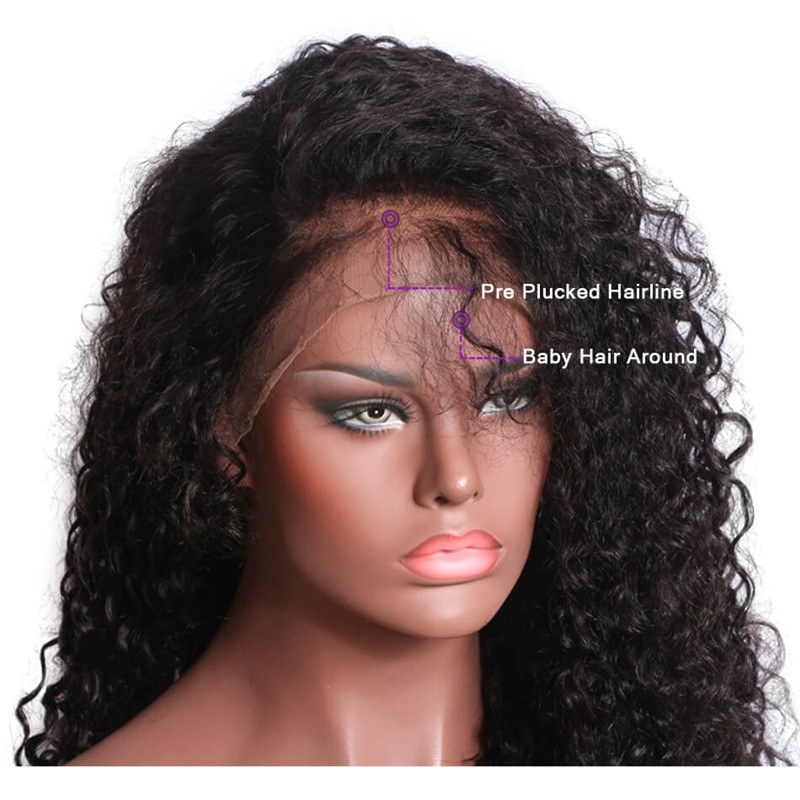 Brazilian Hair Deep Curly Lacce Front Wigs 300% High Density  Human Hair Wigs for Black Women