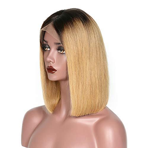 1b 27 Blonde Ombre lace Front Front Human Hair Bob Wigs Silky Straight Peruvian Human Remy Hair Wigs For Women