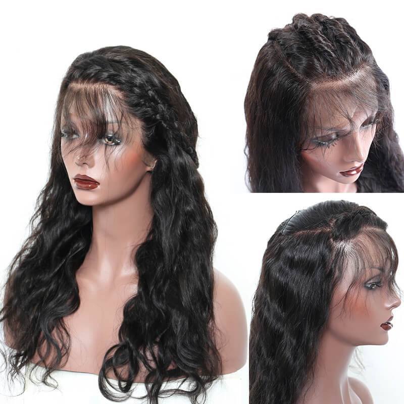 300% Density Malaysian Hair Body wave  human Hair Wigs Glueless Lace Front Wigs