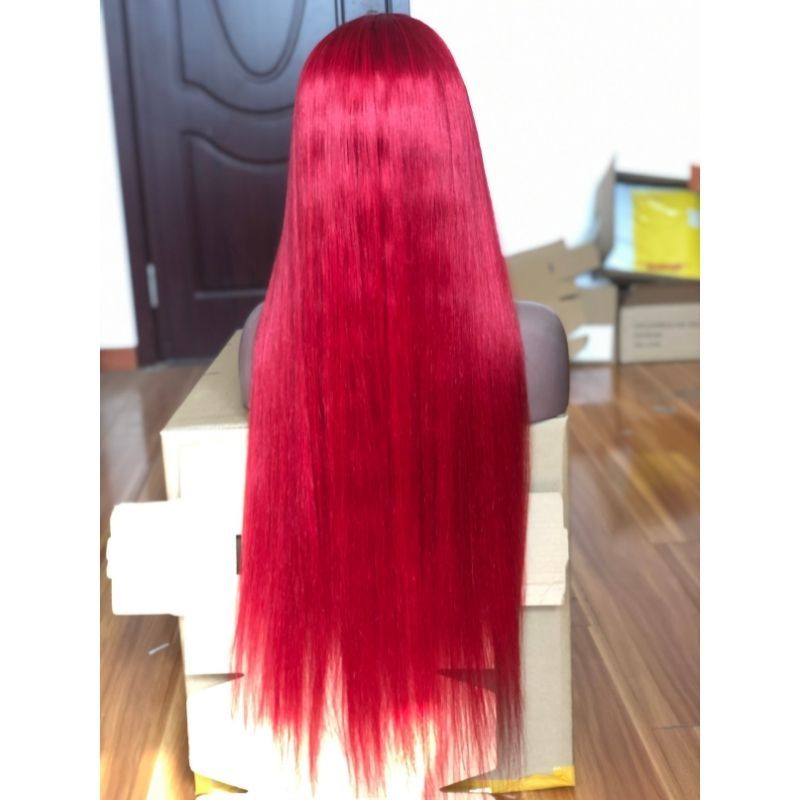 Human Hair Remy Brazilian Red Cherry Color Lace Front Wig Pre Plucked With Baby Hair Wigs For Women