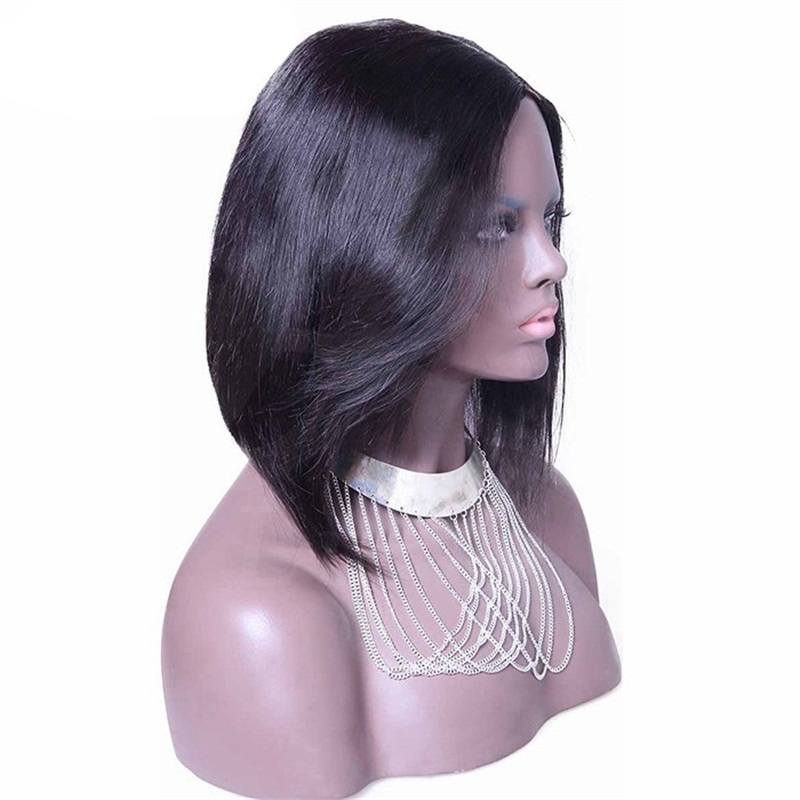 Short Bob Brazilian Virgin Hair Lace Wig U Part Lace Front Wig Straight