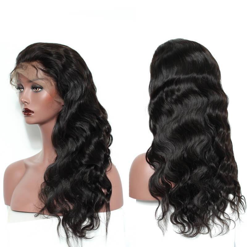 300% Density Malaysian Hair Body wave  human Hair Wigs Glueless Lace Front Wigs