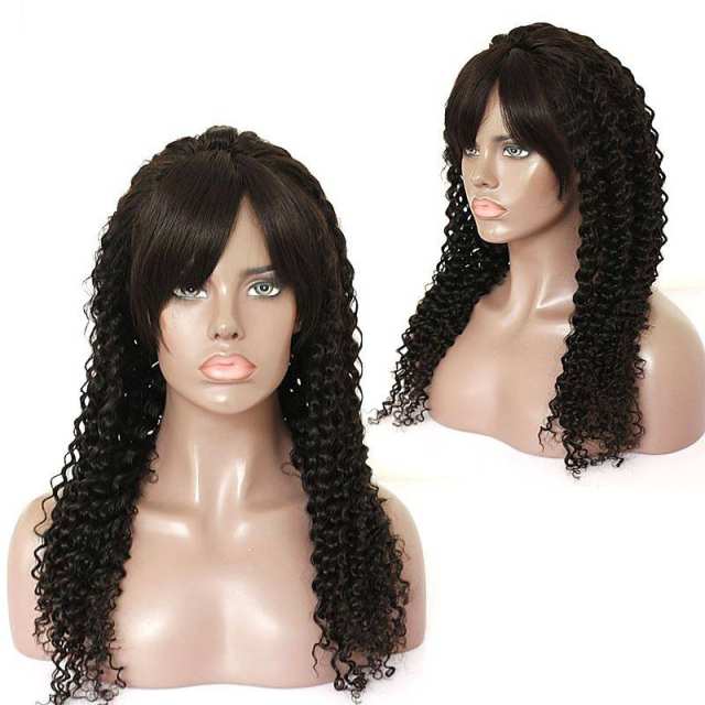African American Human Hair Full Lace Wig Brazilian Hair Kinky Curly Wig 150% Density Soft Natural Natural Hairline