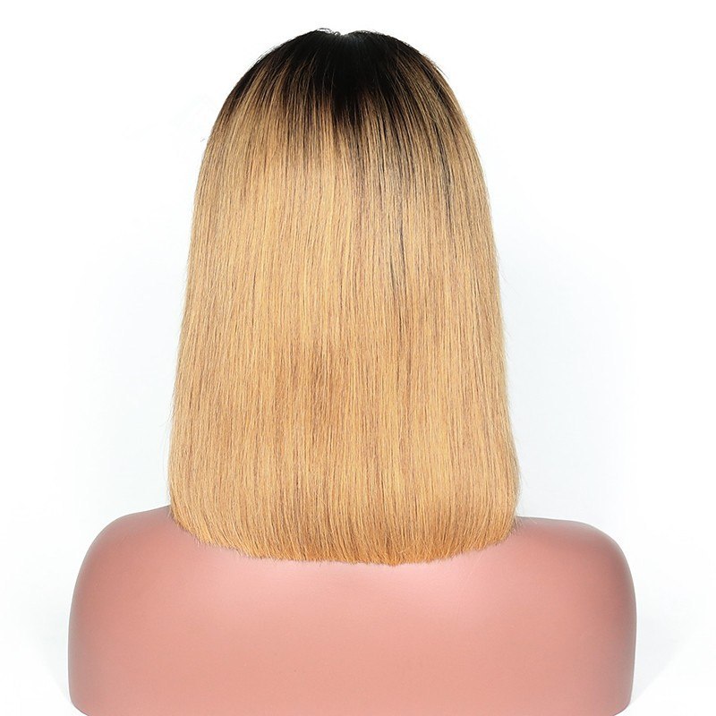 1b 27 Blonde Ombre lace Front Front Human Hair Bob Wigs Silky Straight Peruvian Human Remy Hair Wigs For Women