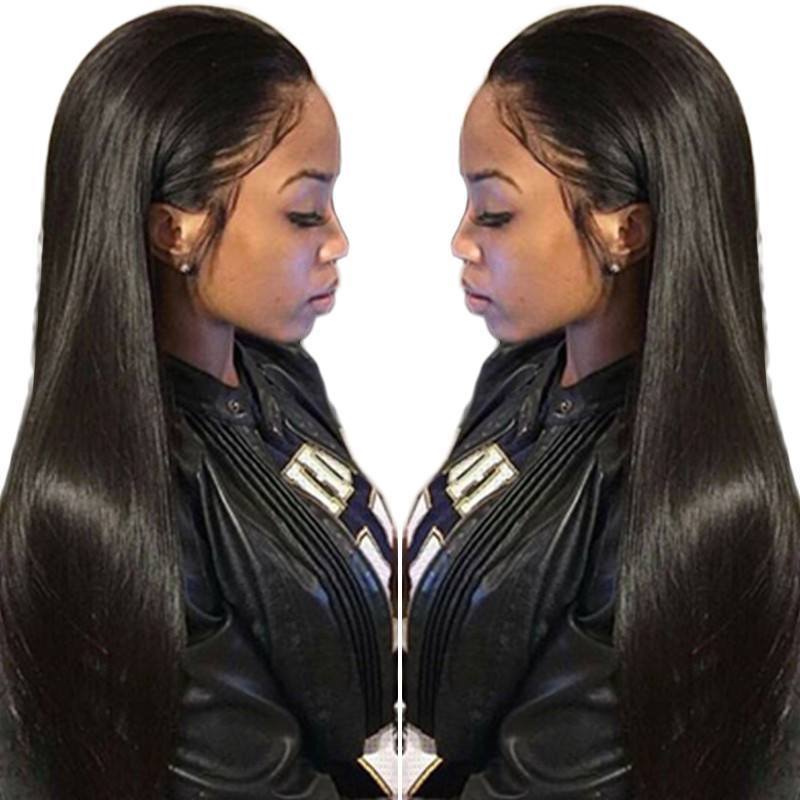 360 Lace Frontal Wigs Pre Plucked Silk Straight 100% Human Hair Wigs Natural Hair With Baby Hair Line Wigs 360 Lace Wig