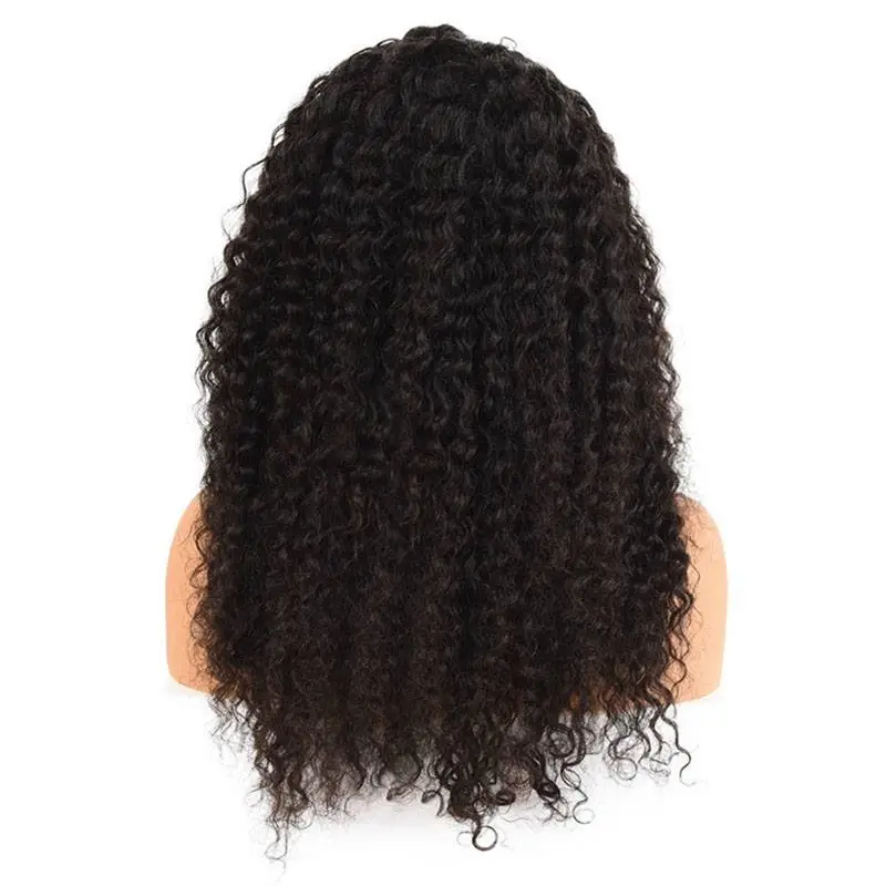 300% Density Deep Curly  7A Brazilian Human Hair Wigs Lace Front Human Hair Wigs