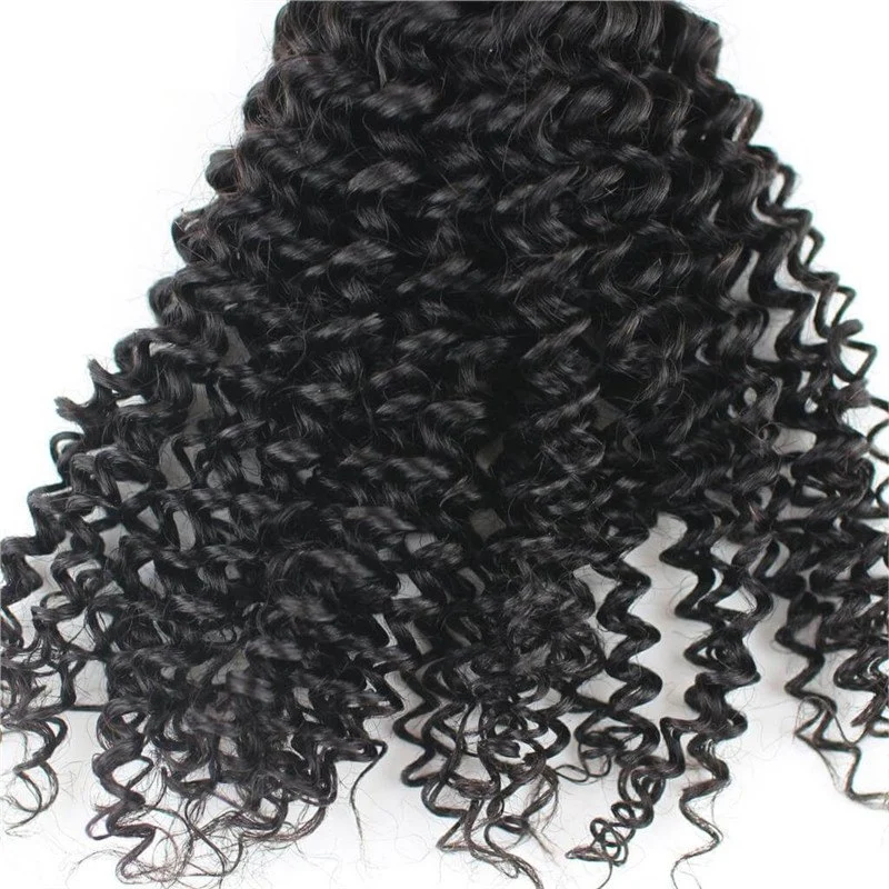 7A Mongolian Kinky Curly Hair With Frontal Closure 3 Bundles With Frontal 13X6 Ear To Ear Lace Frontal Closure With Bundles