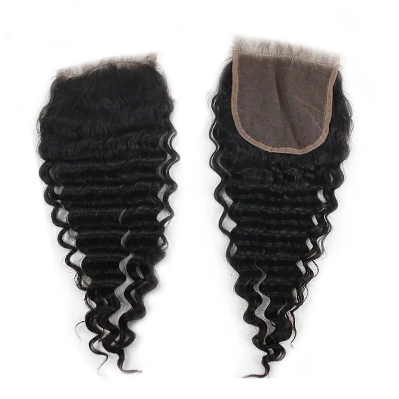 5X5 Lace Closure with 3 Bundles Water Wave Brazalian Virgin Human Hair Human Hair