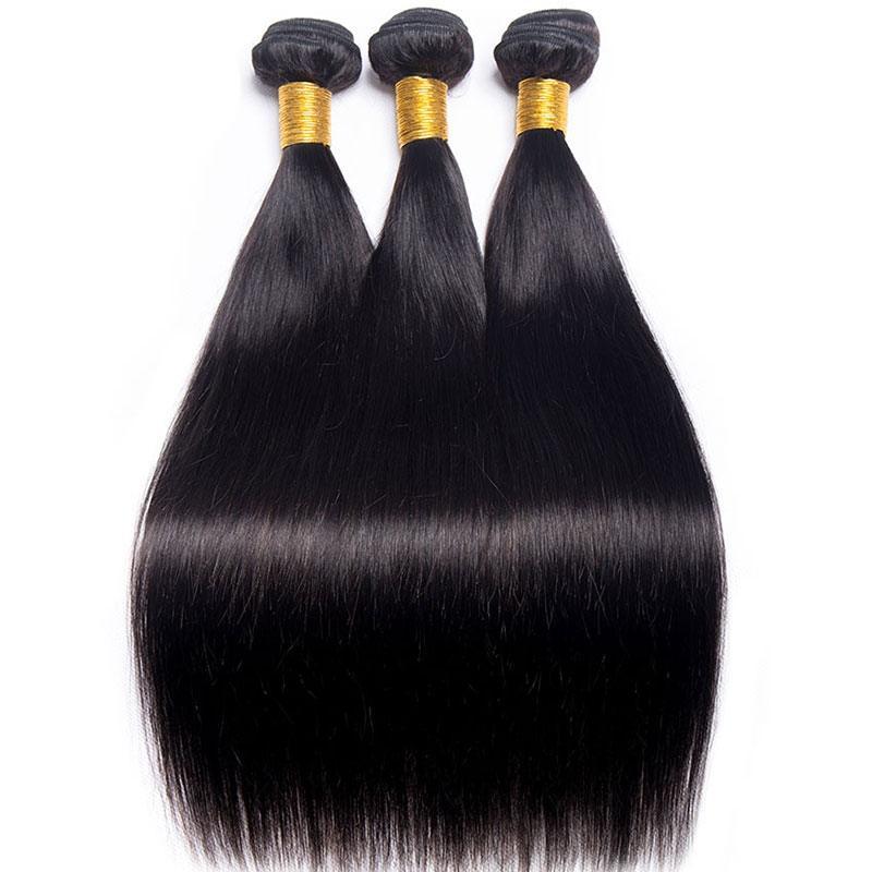 Brazilian Hair Silky Straight 13X4 Lace Frontal Closure With Bundles For Sale