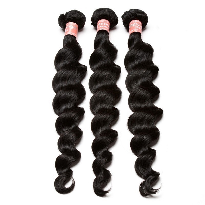 Brazilian Loose Wave 3 Bundles With Closure Hair With 4*4 Lace Closure