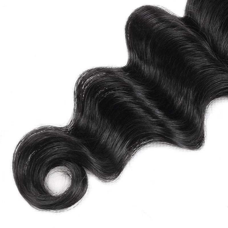 Eseewigs Malaysian Loose Deep Wave 3 Bundles with 4*4 Lace Closure Virgin Hair