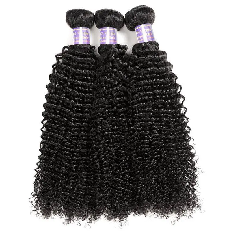 Eseewigs Brazilian Curly Wave Hair 3 Bundles with 4*4 Lace Closure