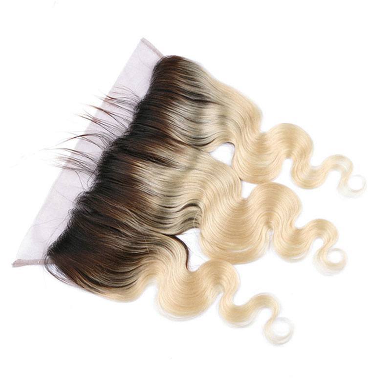 1B/613 Honey Blonde Brazilian Body Wave Virgin Human Hair 3 Bundles with Lace Closure Blonde Ombre Bundles with Closure