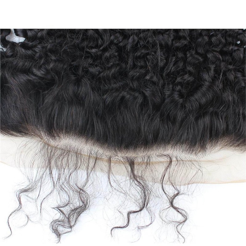 7A Mongolian Kinky Curly Hair With Frontal Closure 3 Bundles With Frontal 13X6 Ear To Ear Lace Frontal Closure With Bundles