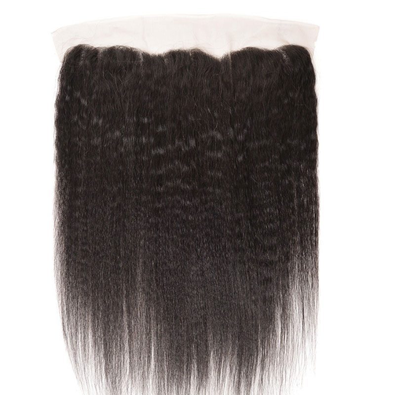 Real Brazilian Kinky Straight Hair Bundles With Full Lace Frontal