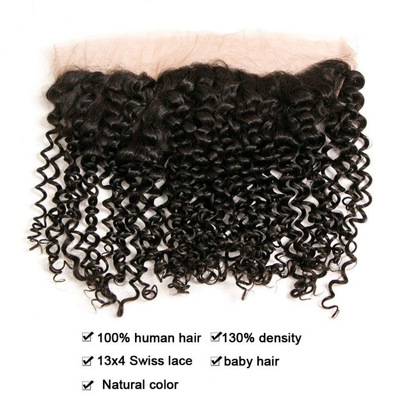 Kinky Curly Remy Hair 3 Bundle Deals With Lace Frontals