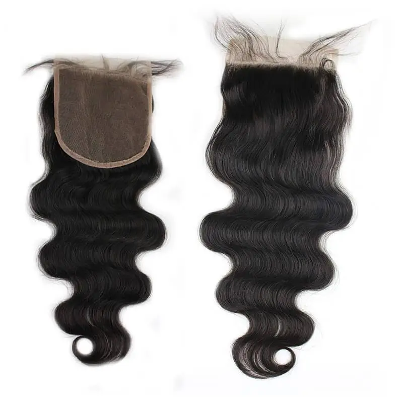 Brazalian Virgin Hair  Body Wave 3 Bundles with Lace Closure 5x5 130% Density Human hair Natural Color