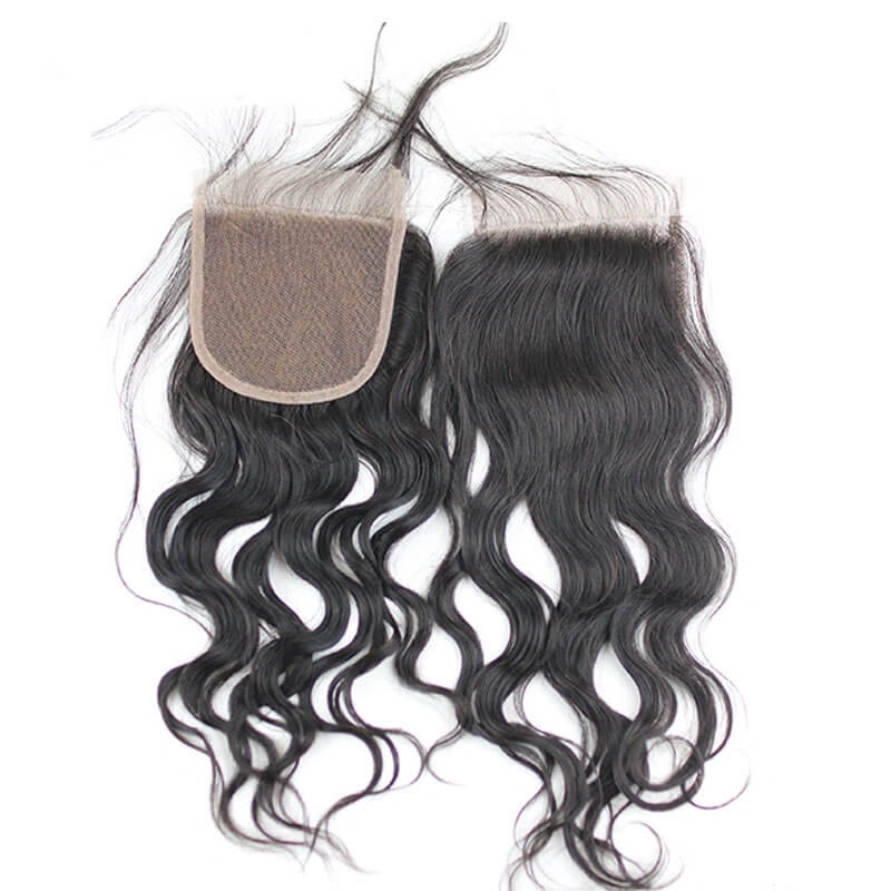 4x4 Lace Closure With 3 Bundles Brazalian Virgin Hair Water Wet Wave Human Hair