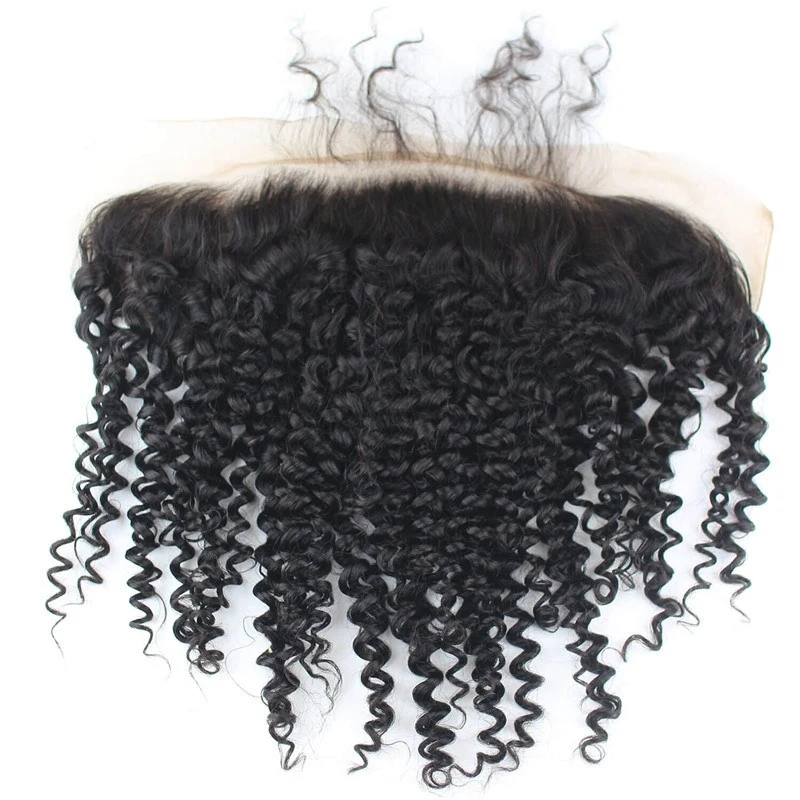 7A Mongolian Kinky Curly Hair With Frontal Closure 3 Bundles With Frontal 13X6 Ear To Ear Lace Frontal Closure With Bundles
