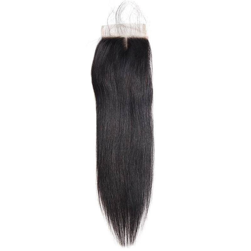 Eseewigs Peruvian Straight Hair 3 Bundles With 4*4 Lace Closure