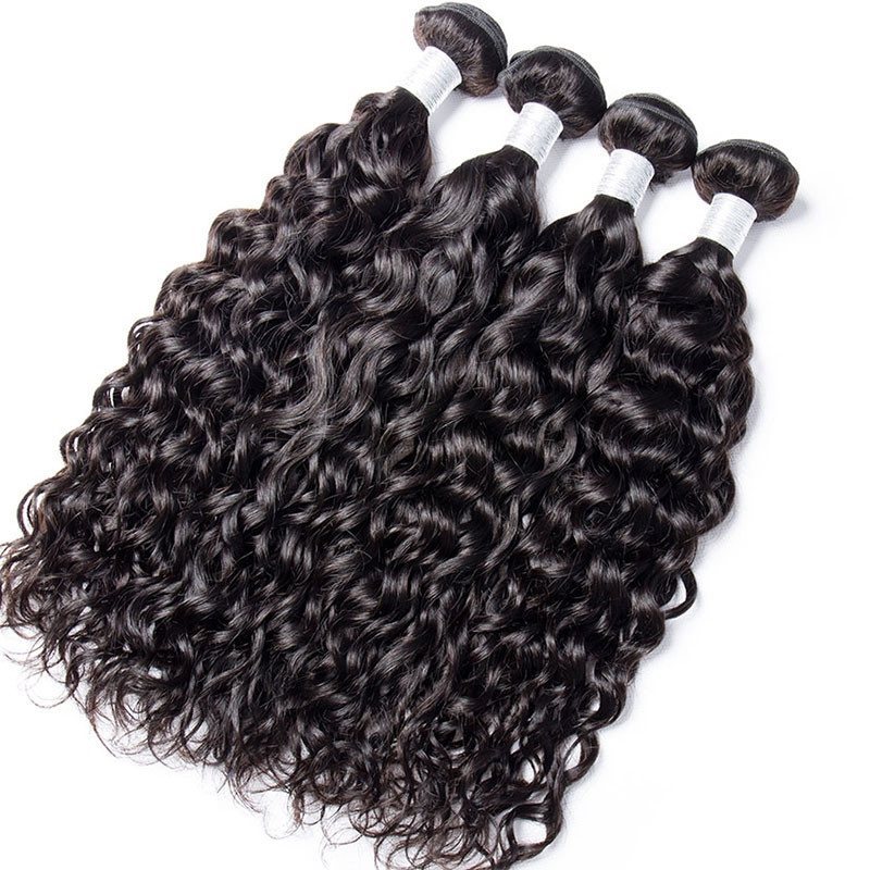 Affordable Brazilian Hair Water Wavy Weave Bundles With Lace Frontal