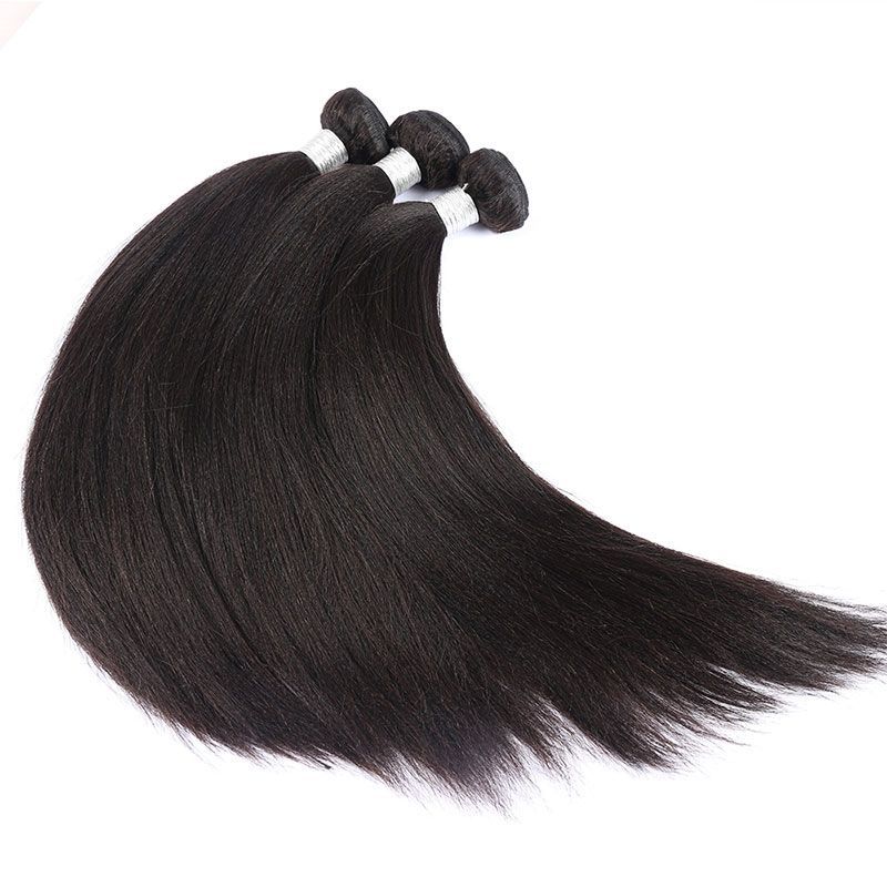 brazilian yaki straight 3 hair bundles with 13x4 lace frontal for sale