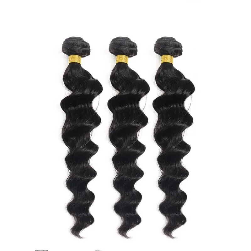 Unprocessed Brazilian Virgin Hair Lace Closure With Hair Bundles Human Virgin Hair Extension Loose Wave With Closure 4pcs/lot