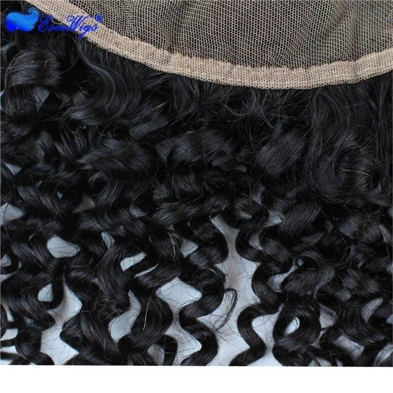 7A Mongolian Kinky Curly Hair With Frontal Closure 3 Bundles With Frontal 13X6 Ear To Ear Lace Frontal Closure With Bundles