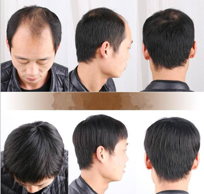 Middle-aged Man Wig 100% Real Human Hair Men Handmade Dad Wig Natural Short Hair Silk Base Full Lace Wigs Eseewigs