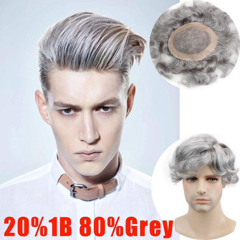 100% Pure Human Hair Men's Toupee Size 8x6inch #3 Monofilament Net Base Thin Skin Around Dark Brown Color