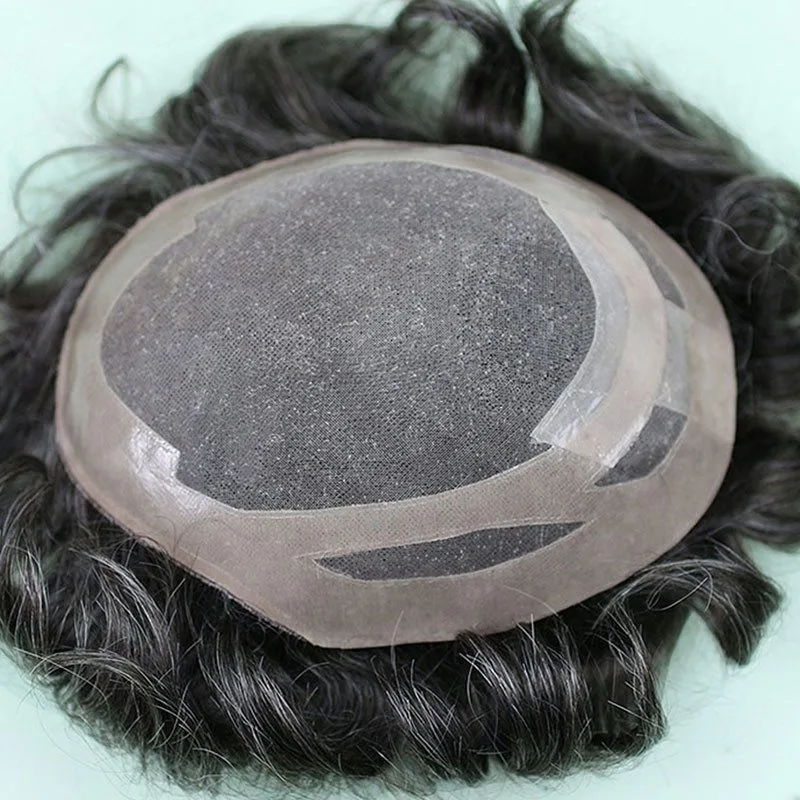 Men's Hairpiece Human Hair Toupee Wig 10x8 Full Head Real Human Hair