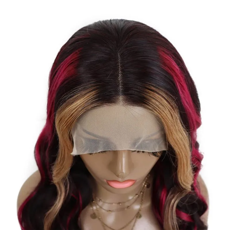 Highlight Wig Human Virgin Hair Pre Plucked Lace Front Wig  For Woman
