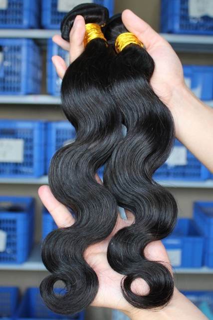 Indian Virgin Human Hair Extensions Weave Body Wave 4 Bundles Natural Color