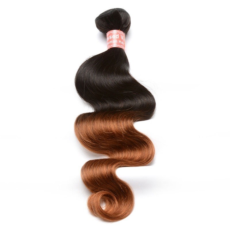 Body Wave 1B/30 Ombre Color Brazilian Virgin Human Hair Weave 4 Bundles