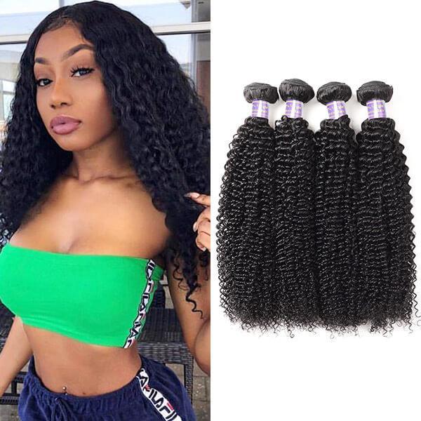 Eseewigs Brazilian Curly Wave 4 Bundles Virgin Human Hair