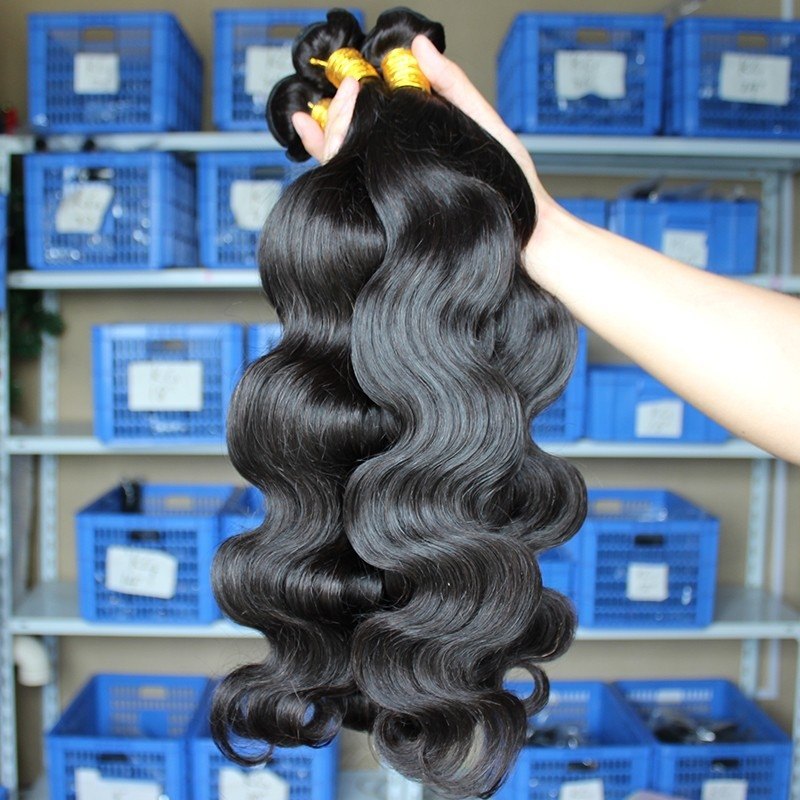 Malaysian Virgin Human Hair Extension  Weave Body Wave 4 Bundles Natural Color