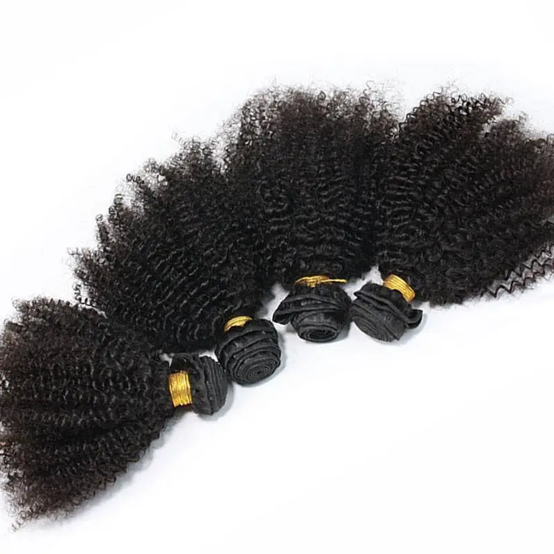 Afro Kinky Curly 4pcs Bundles Deal Malaysian Human Hair Weaves 28inch