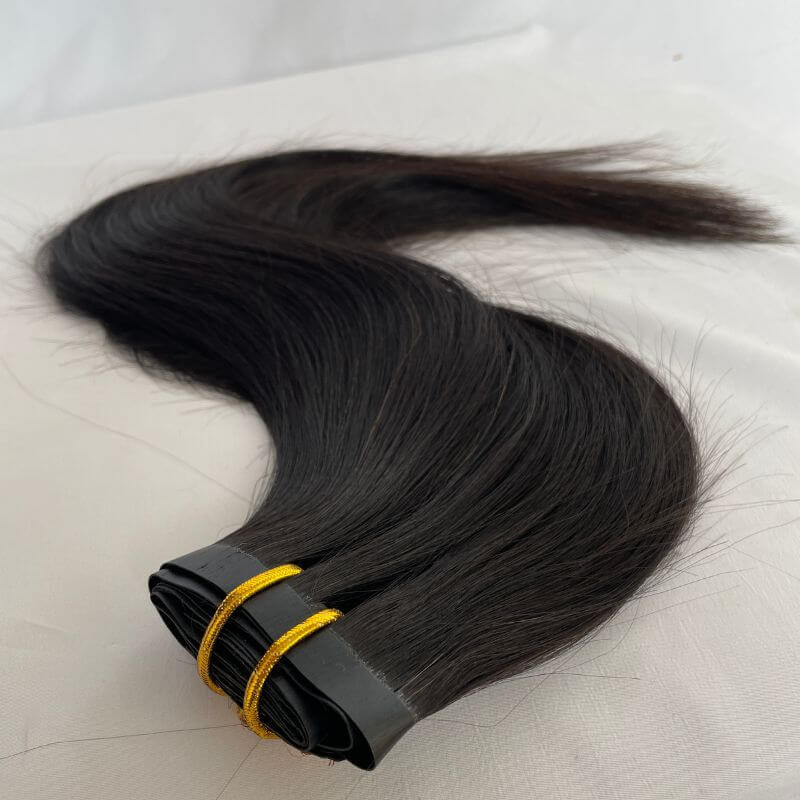 Eseewigs 12A Tape Clips Extension Straight Hair Extensions Virgin Hair Clips Tape In Hair For Black Woman Real Human Hiar