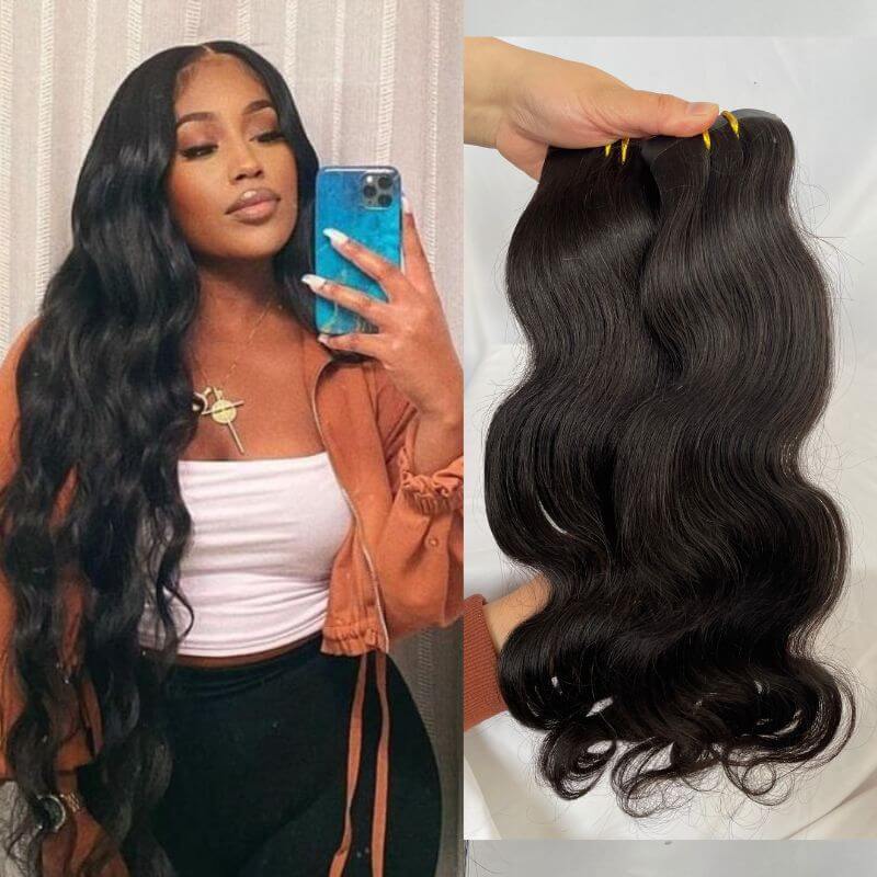 Eseewigs 12A Body Wave Tape Clips Extension Hair Extensions Virgin Hair Clips Tape In Hair For Black Woman Real Human Hiar