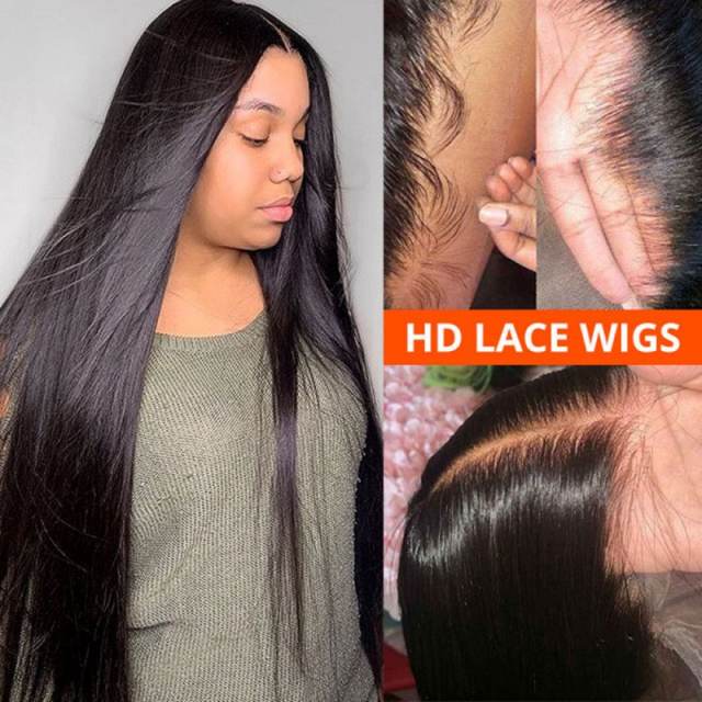 HD Lace Front Wigs Straight Skin Melt HD Lace Wigs 10A Brazilian Human Hair Wigs 5x5 Closure Wigs
