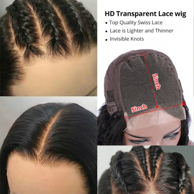 HD Lace Front Wigs Straight Skin Melt HD Lace Wigs 10A Brazilian Human Hair Wigs 5x5 Closure Wigs